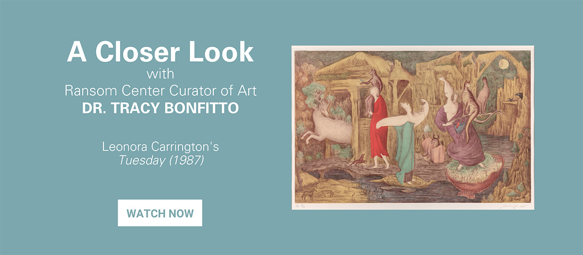 Watch Now: A closer look at Leonora Carrington's lithograph Tuesday (1987)