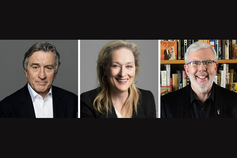 RobertDe Niro, Meryl Streep, and Leonard Maltin